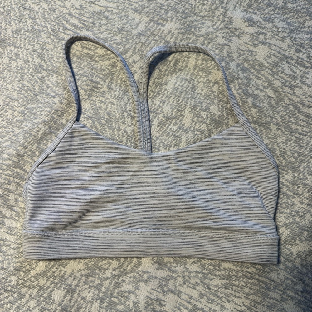 Gray Power Y Sports Bra